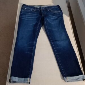 Adriano Goldschmied dark denim stilt ankle roll up jeans size 26
